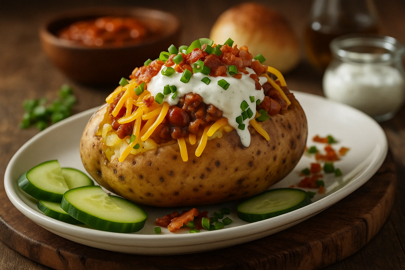 Bild på mättande bakad potatis med goda röror